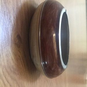 Two Tone Bangle Bracelet Cream and Brown